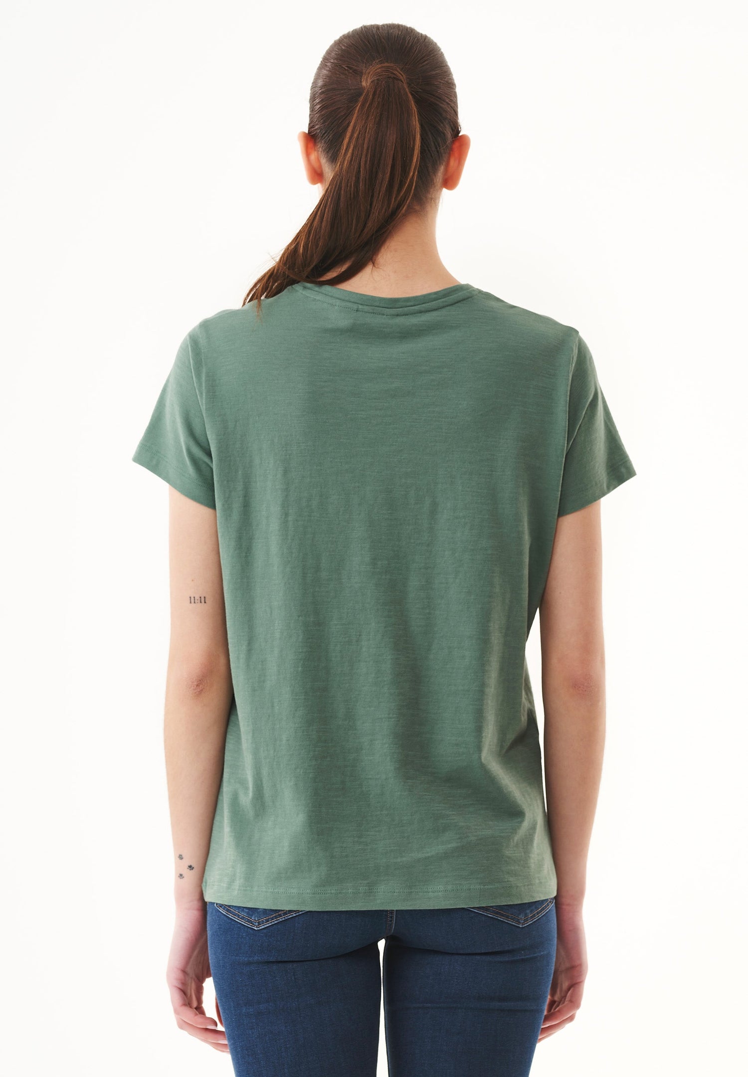 Dames Ronde hals T-shirt Green Tea