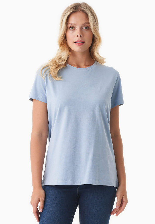 Dames Ronde hals T-shirt Ice Blue