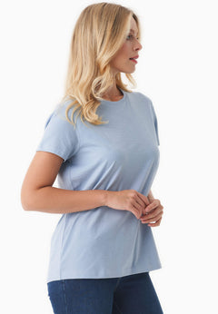 Women's Basic Round Neck T-Shirt Ice Blue