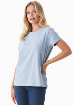 Dames Ronde hals T-shirt Ice Blue