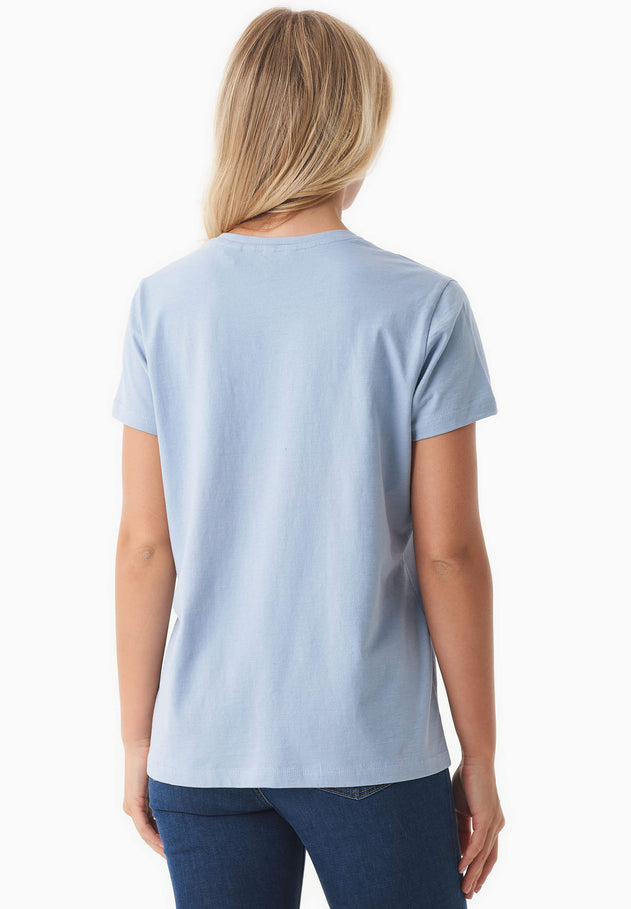 Dames Ronde hals T-shirt Ice Blue
