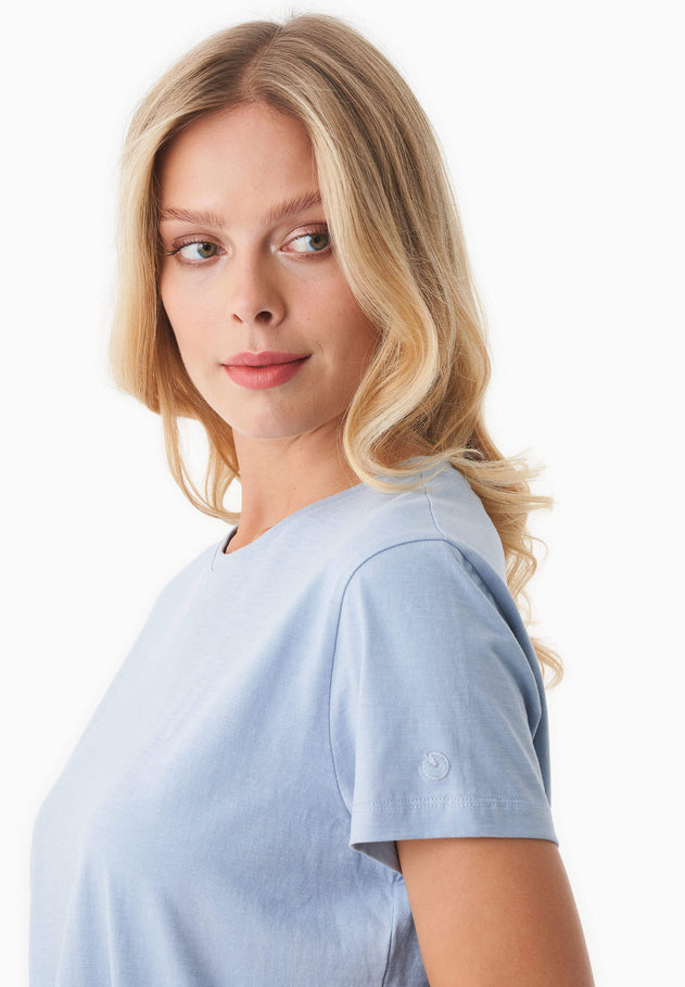 Dames Ronde hals T-shirt Ice Blue