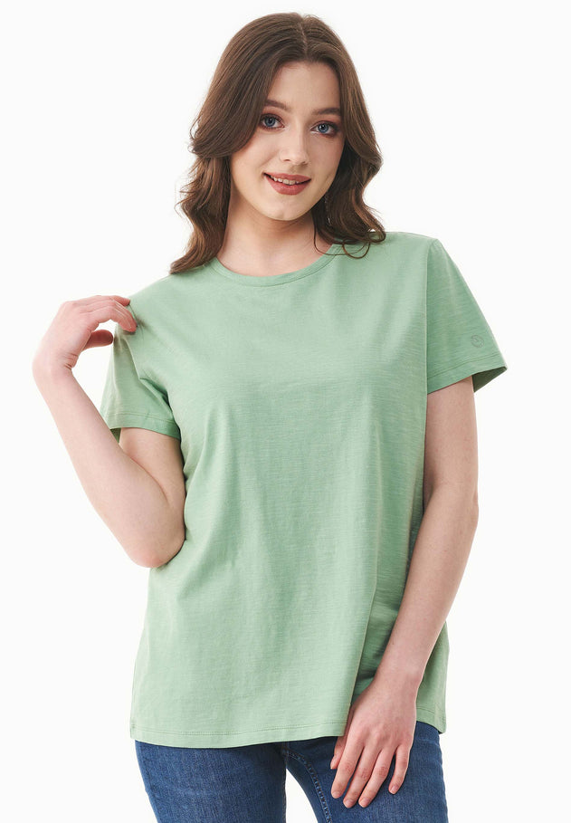 Women's Basic Round Neck T-Shirt Matcha Green