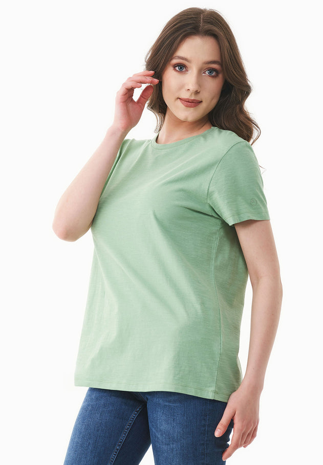 Women's Basic Round Neck T-Shirt Matcha Green