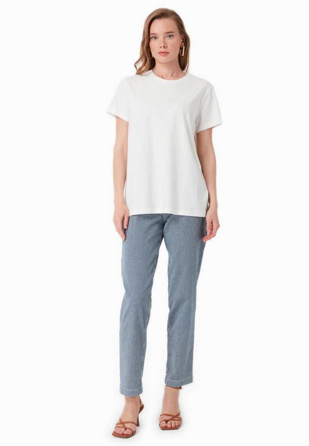 Dames Ronde hals T-shirt Gebroken wit