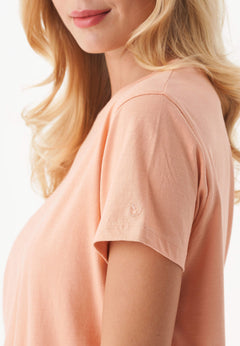 Women's Basic Round Neck T-Shirt Peach