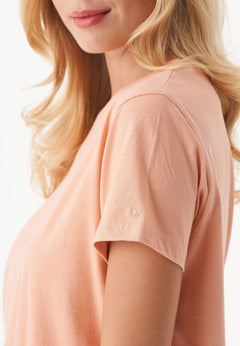 Dames Ronde hals T-shirt Peach
