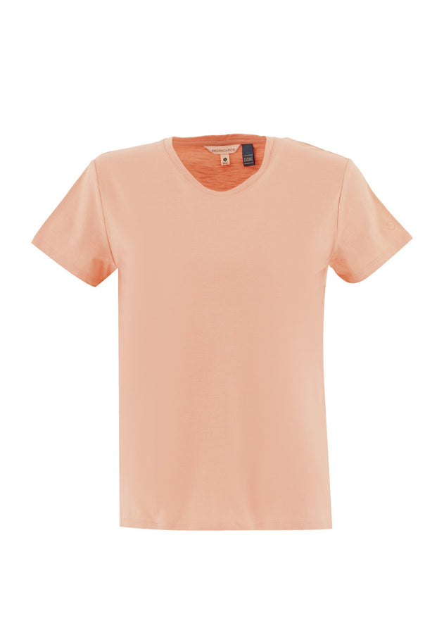 Dames Ronde hals T-shirt Peach
