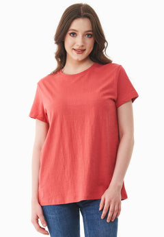 Dames Ronde hals T-shirt Radiant Red