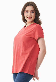 Dames Ronde hals T-shirt Radiant Red
