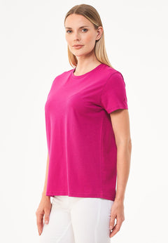 Women's Basic Round Neck T-Shirt Raspberry Pink