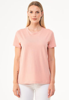 Dames Ronde hals T-shirt Salmon Pink
