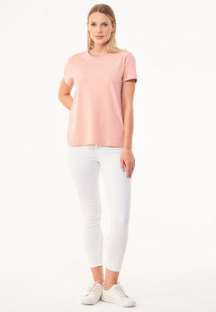 Dames Ronde hals T-shirt Salmon Pink