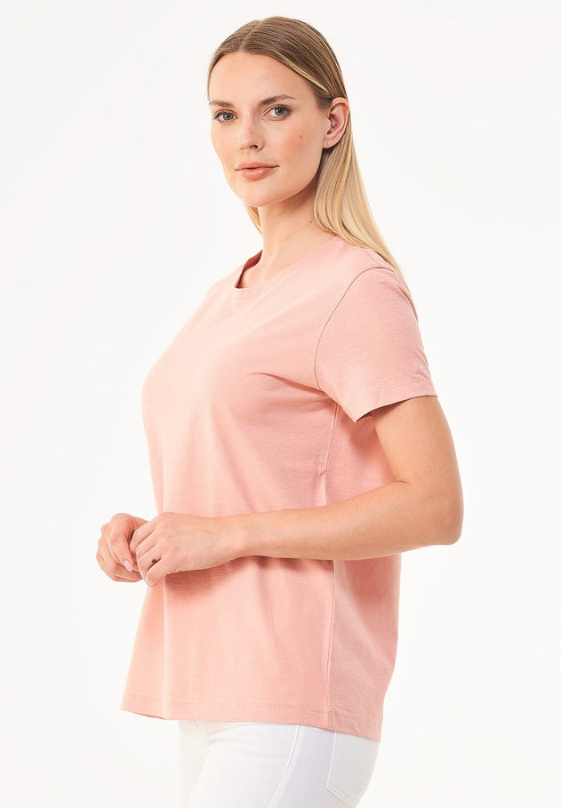 Dames Ronde hals T-shirt Salmon Pink