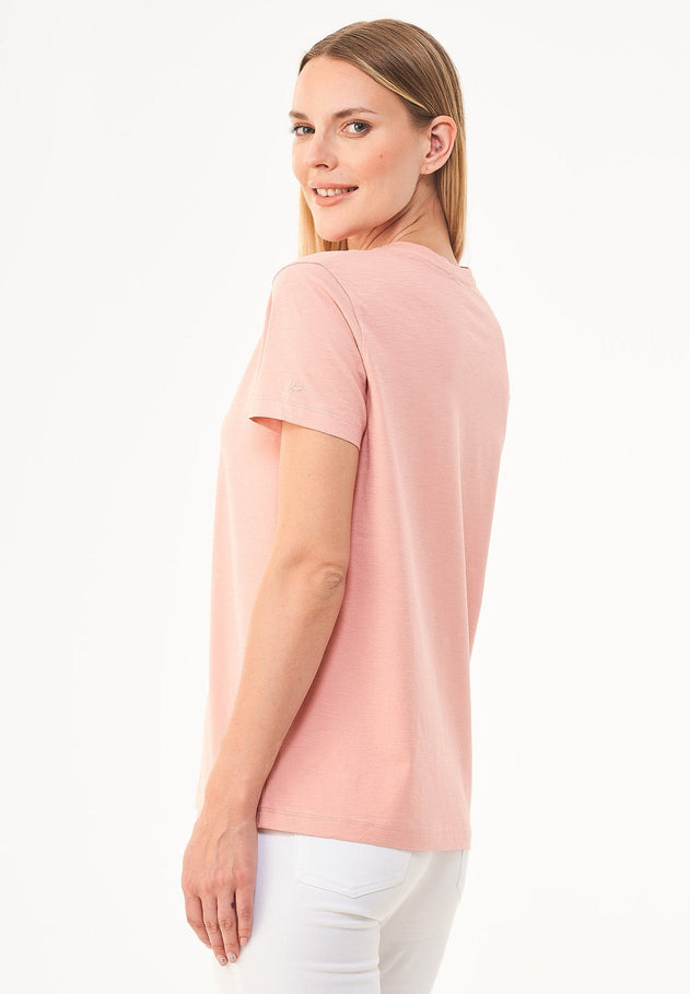 Dames Ronde hals T-shirt Salmon Pink