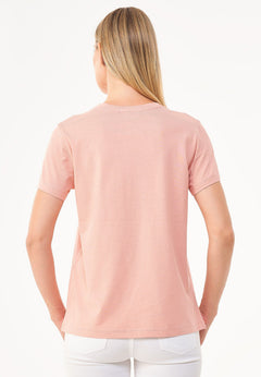 Dames Ronde hals T-shirt Salmon Pink