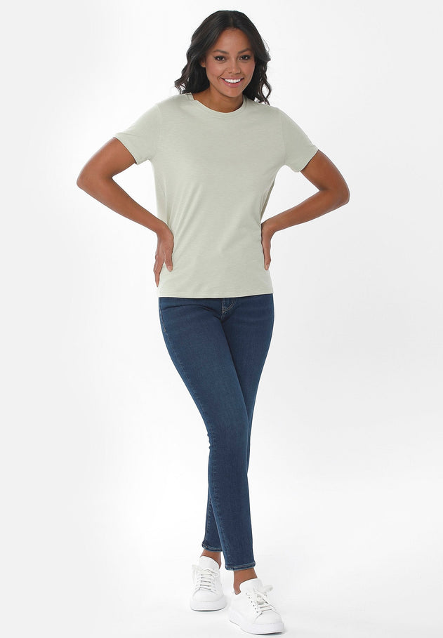 Dames Ronde hals T-shirt Soft Green