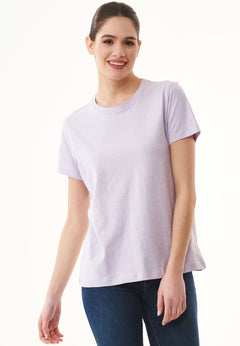 Women's Basic Round Neck T-Shirt Soft Lilac