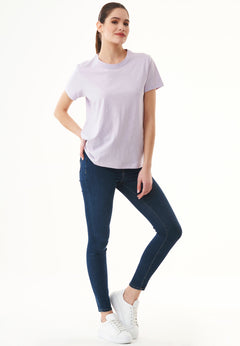 Women's Basic Round Neck T-Shirt Soft Lilac