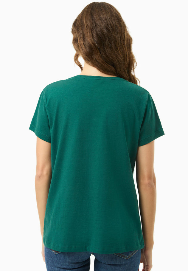 Women's Basic V-Neck T-Shirt Deep Emerald