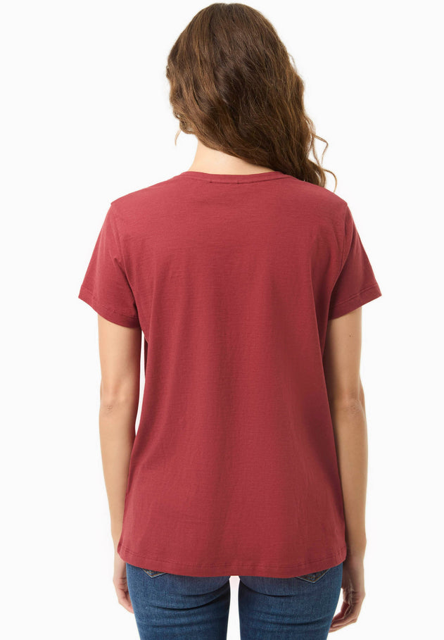 Women's Basic V-Neck T-Shirt Merlot