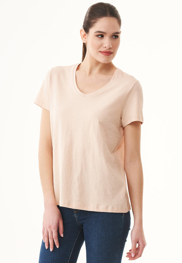 Dames V-hals T-shirt Abby Stone
