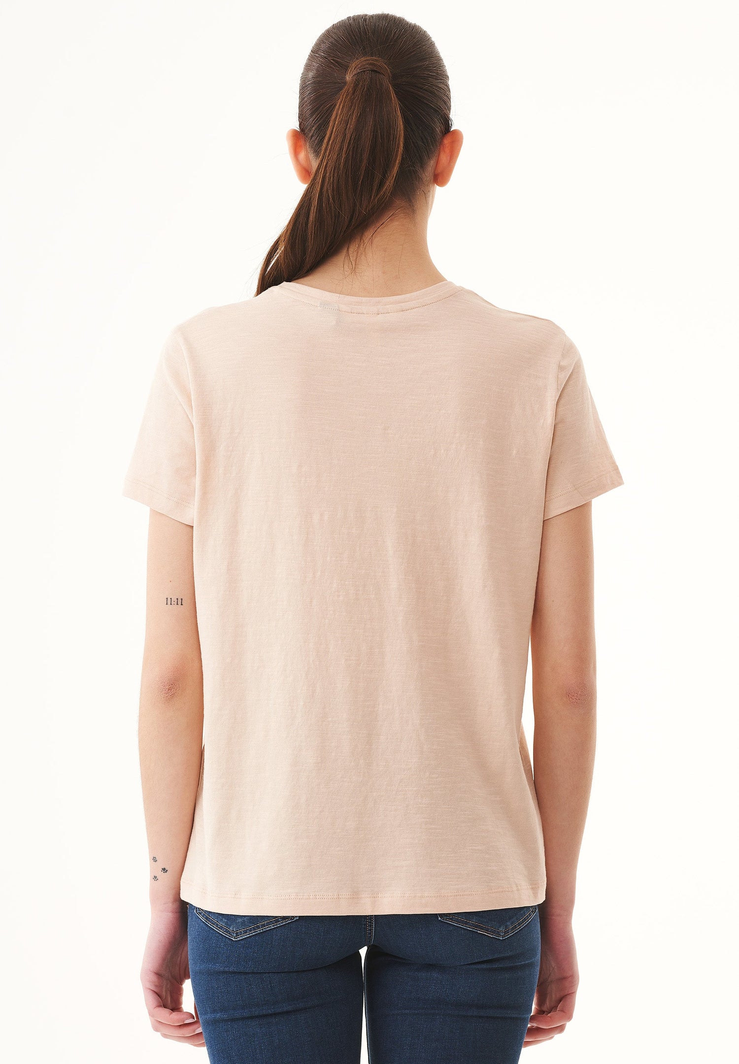 Dames V-hals T-shirt Abby Stone