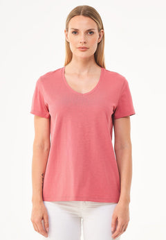 Dames V-hals T-shirt Desert Rose