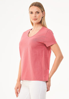 Dames V-hals T-shirt Desert Rose