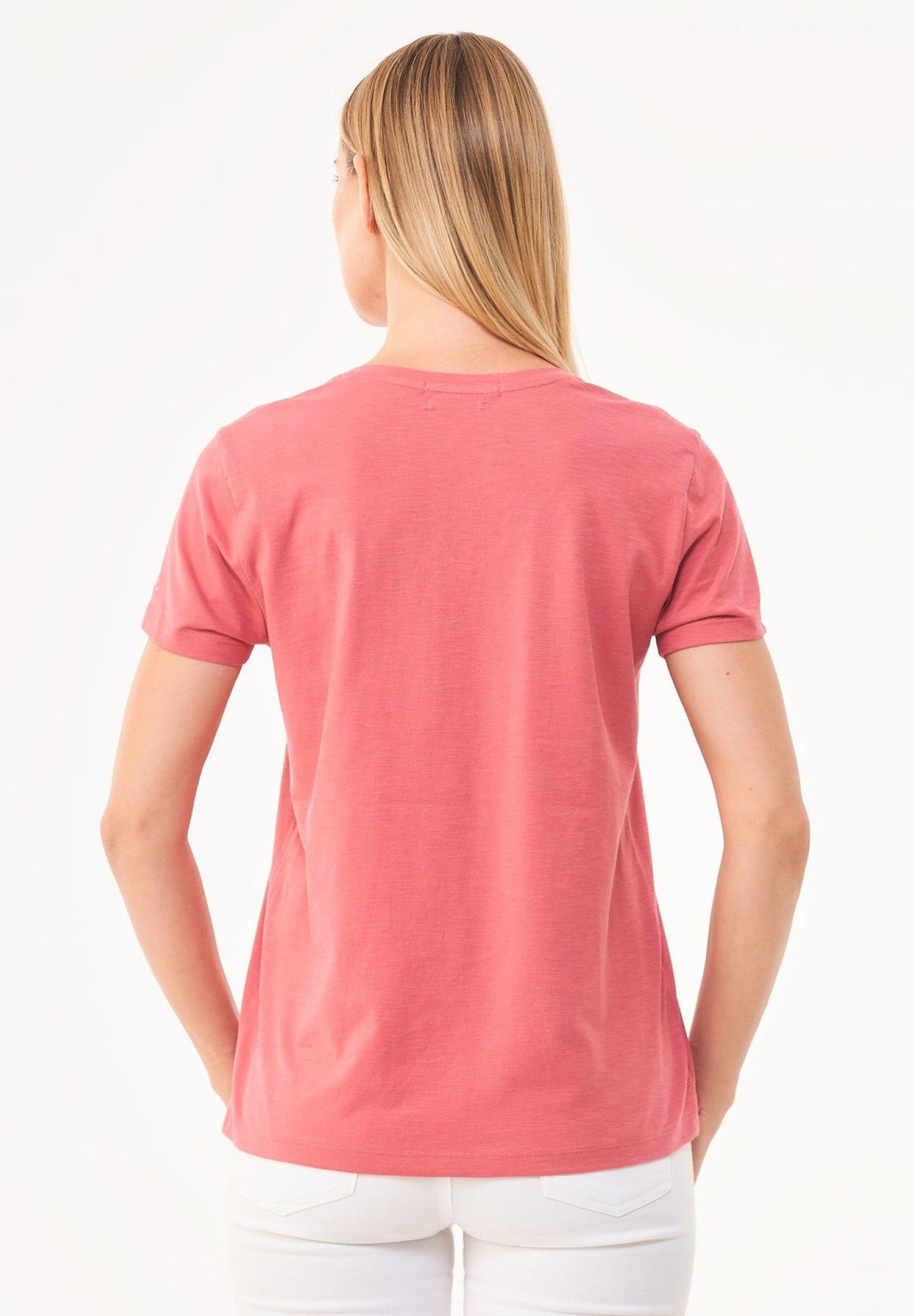 Dames V-hals T-shirt Desert Rose