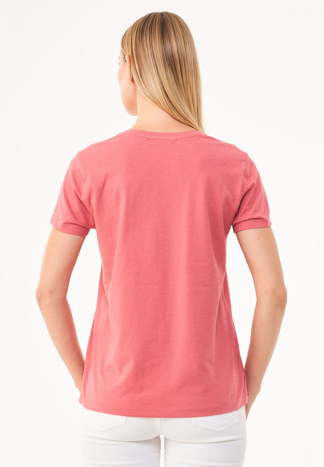 Dames V-hals T-shirt Desert Rose