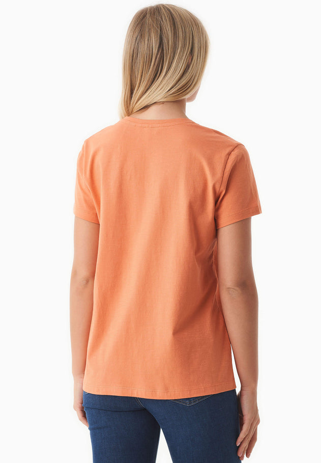 Dames V-hals T-shirt Dusty Orange