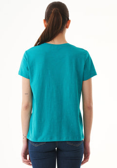 Women's Basic V-Neck T-Shirt Emerald