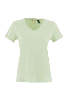 Dames V-hals T-shirt Foam Green