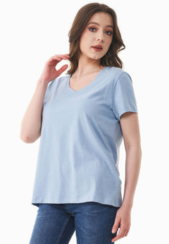 Women's Basic V-Neck T-Shirt Ice Blue