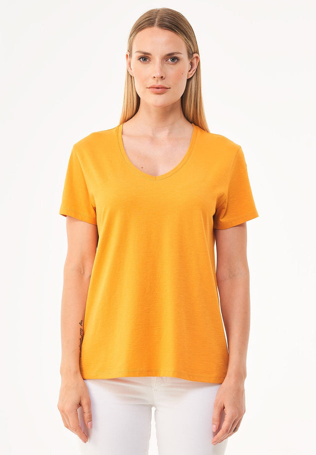 Dames V-hals T-shirt Mango
