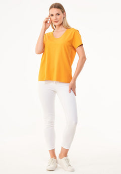 Dames V-hals T-shirt Mango