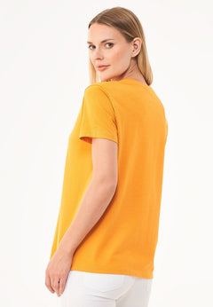 Dames V-hals T-shirt Mango