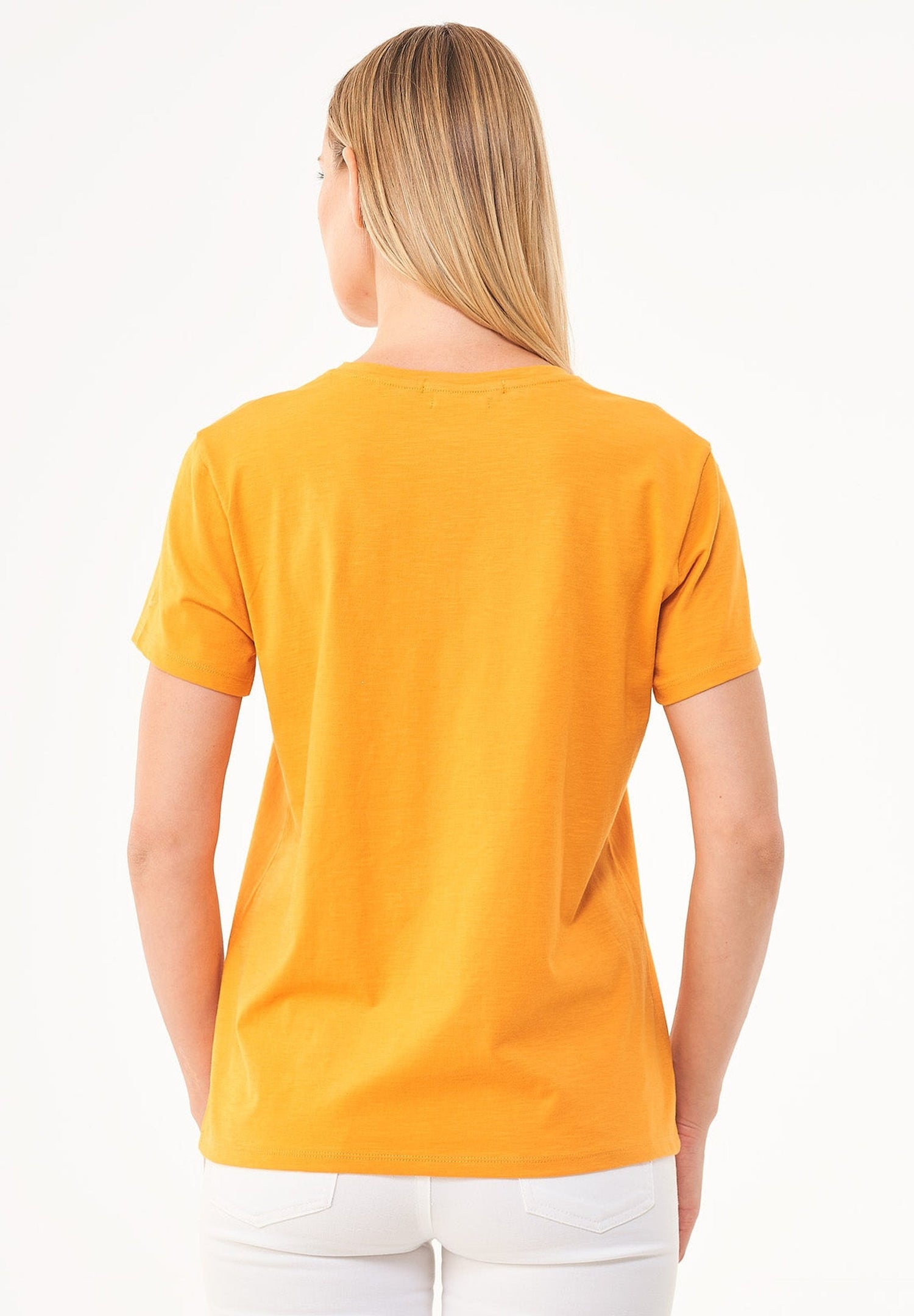 Dames V-hals T-shirt Mango