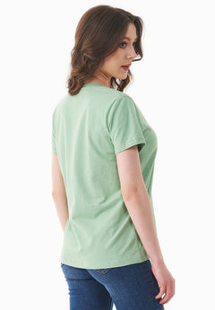 Dames V-hals T-shirt Matcha Green
