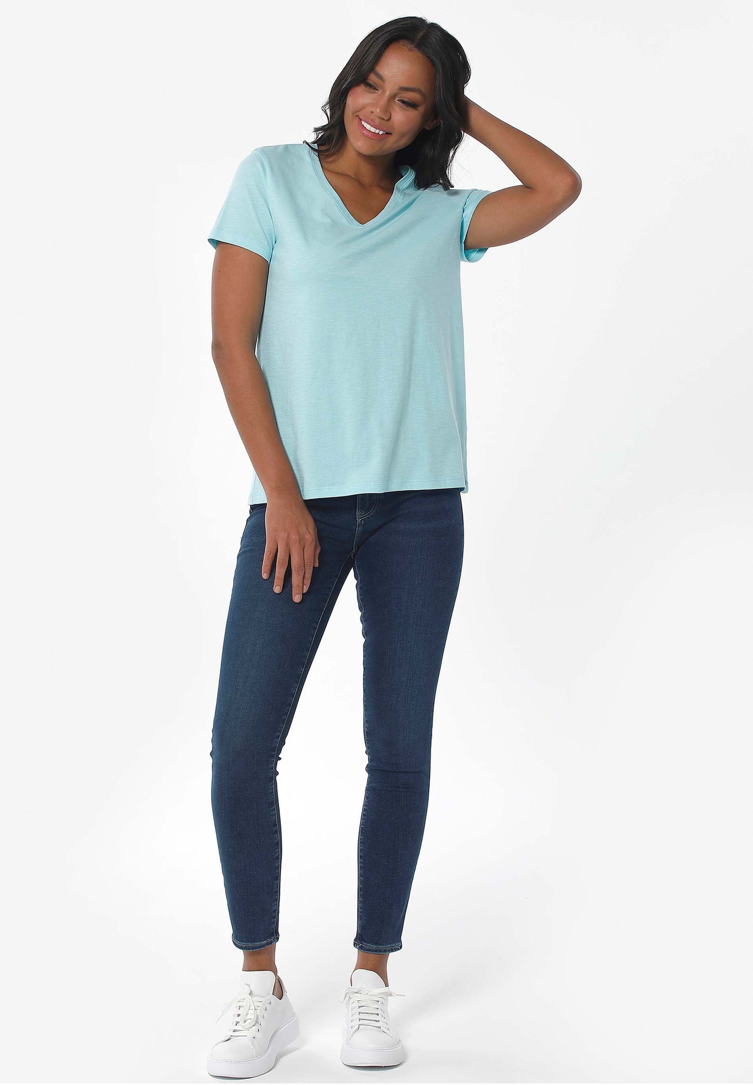 Basic V-Neck T-Shirt Mint