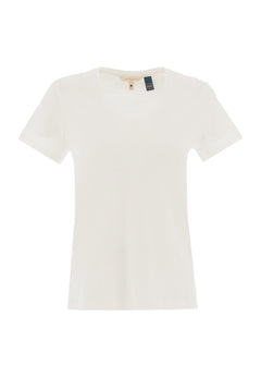 Dames V-hals T-shirt Gebroken wit