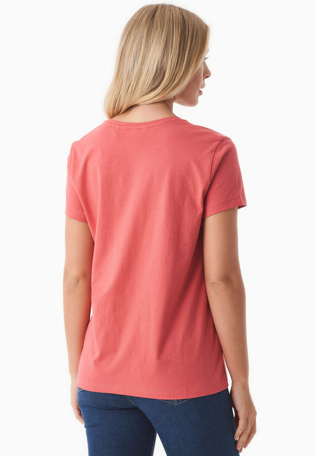 Dames V-hals T-shirt Radiant Red