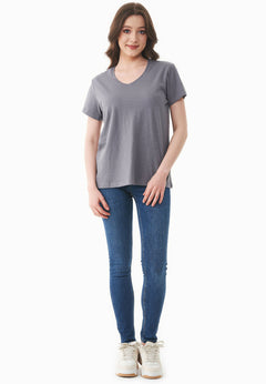 Women's Basic V-Neck T-Shirt Shadow