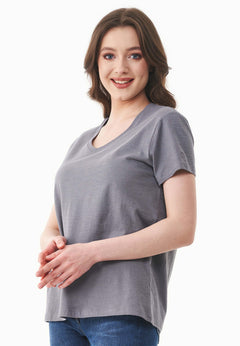 Women's Basic V-Neck T-Shirt Shadow