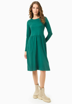 Longsleeve Jersey Jurk Deep Emerald Green