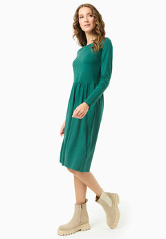 Longsleeve Jersey Jurk Deep Emerald Green