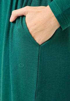 Longsleeve Jersey Jurk Deep Emerald Green