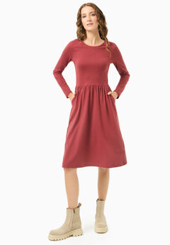 Longsleeve Jersey Jurk Merlot Red