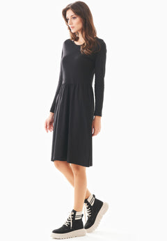 Longsleeve Jersey Jurk Zwart